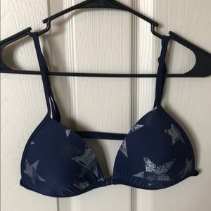 Navy star bathing suit top